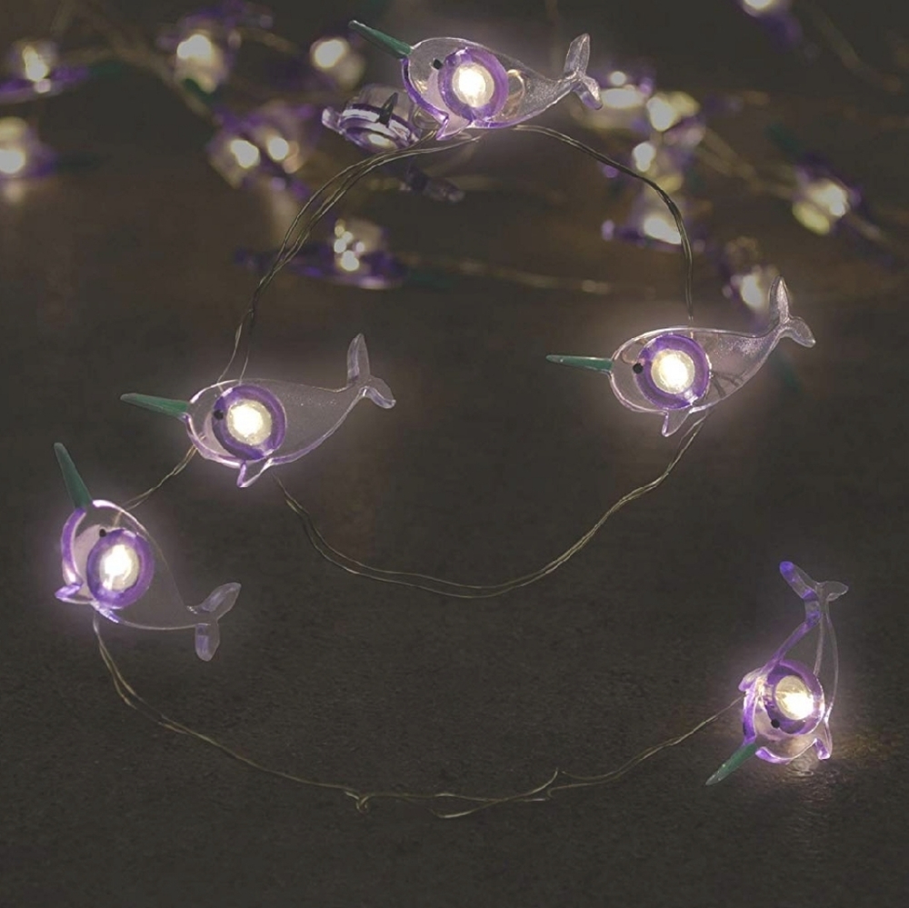 Narwhal Unicorn Whale Purple String Lights 36 LED - Picture 4 of 7